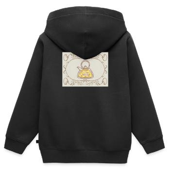 Théière Florale Vintage Illustration Flora Vintage - Sweat Premium à capuche zippé enfant bio - noir - Dos - AI Model Kid Male (0cm)