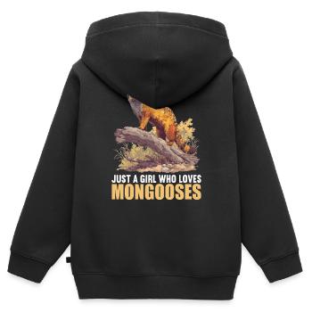 La mangouste de mangouste - Sweat Premium à capuche zippé enfant bio - noir - Dos - AI Model Kid Male (0cm)