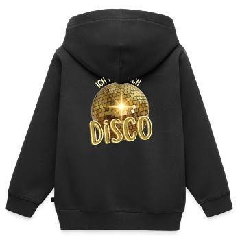 Je ressens le disco. Discothèque des danseuses dansantes - Sweat Premium à capuche zippé enfant bio - noir - Dos - AI Model Kid Male (0cm)