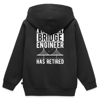 Ingénieur des ponts Construction de ponts - Sweat Premium à capuche zippé enfant bio - noir - Dos - AI Model Kid Male (0cm)