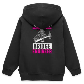 Ingénieur des ponts Construction de ponts - Sweat Premium à capuche zippé enfant bio - noir - Dos - AI Model Kid Male (0cm)