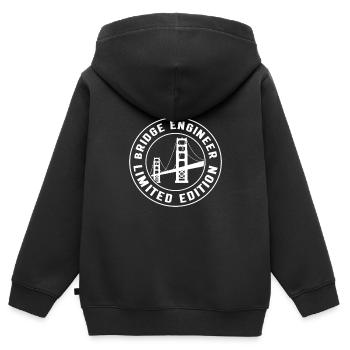 Ingénieur des ponts Construction de ponts - Sweat Premium à capuche zippé enfant bio - noir - Dos - AI Model Kid Male (0cm)