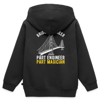 Ingénieur des ponts Construction de ponts - Sweat Premium à capuche zippé enfant bio - noir - Dos - AI Model Kid Male (0cm)