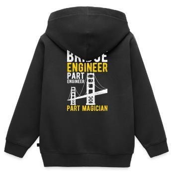 Ingénieur des ponts Construction de ponts - Sweat Premium à capuche zippé enfant bio - noir - Dos - AI Model Kid Male (0cm)