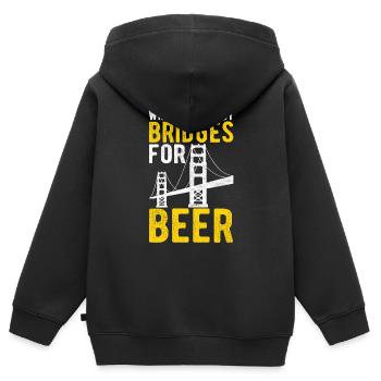 Ingénieur des ponts Construction de ponts - Sweat Premium à capuche zippé enfant bio - noir - Dos - AI Model Kid Male (0cm)