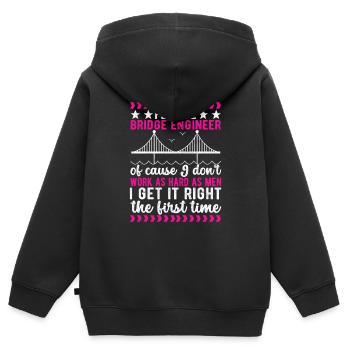 Ingénieur des ponts Construction de ponts - Sweat Premium à capuche zippé enfant bio - noir - Dos - AI Model Kid Male (0cm)