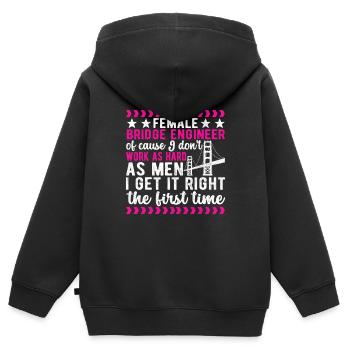 Ingénieur des ponts Construction de ponts - Sweat Premium à capuche zippé enfant bio - noir - Dos - AI Model Kid Male (0cm)