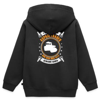 Ich bin dieser Asphaltbauer Straßenbau - Kinder Premium Organic Zip Hoodie - Schwarz - Hinten - AI Model Kid Male (0cm)
