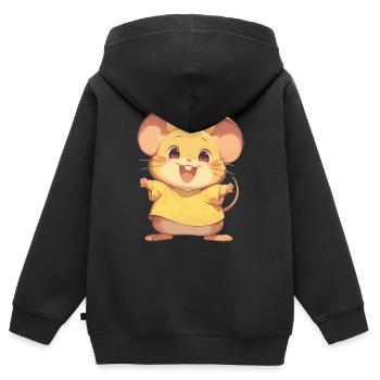 Mäuse Maus - Kinder Premium Organic Zip Hoodie - Schwarz - Hinten - AI Model Kid Male (0cm)