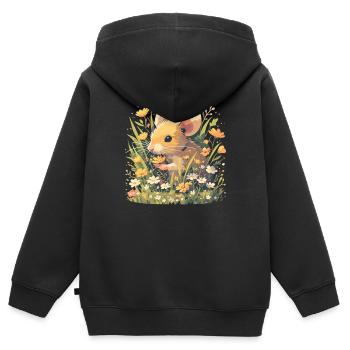 Mäuse Maus - Kinder Premium Organic Zip Hoodie - Schwarz - Hinten - AI Model Kid Male (0cm)