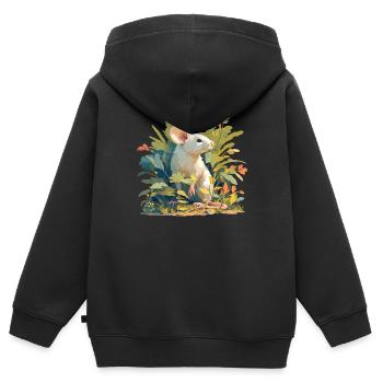 Mäuse Maus - Kinder Premium Organic Zip Hoodie - Schwarz - Hinten - AI Model Kid Male (0cm)