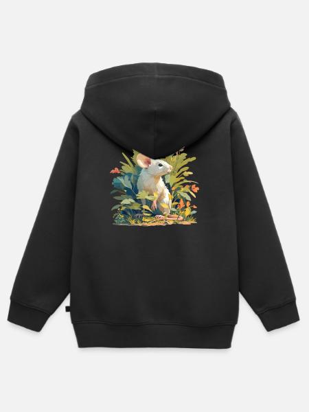 Mäuse Maus - Kinder Premium Organic Zip Hoodie - Schwarz