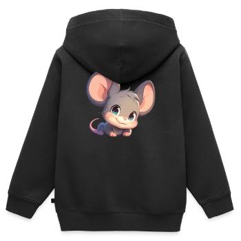 Mäuse Maus - Kinder Premium Organic Zip Hoodie - Schwarz - Hinten - AI Model Kid Male (0cm)