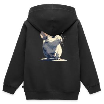 Mäuse Maus - Kinder Premium Organic Zip Hoodie - Schwarz - Hinten - AI Model Kid Male (0cm)
