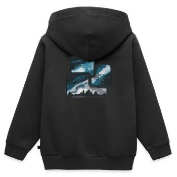 Galaxie Universum Landschaft: Ein Traum für - Kinder Premium Organic Zip Hoodie - Schwarz - Hinten - AI Model Kid Male (0cm)