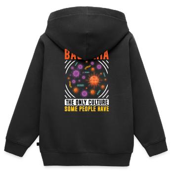 Bakterien Die Einzige Kultur, Die Manche Menschen - Kinder Premium Organic Zip Hoodie - Schwarz - Hinten - AI Model Kid Male (0cm)