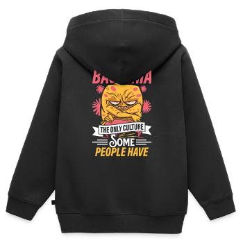 Bakterien Die Einzige Kultur, Die Manche Menschen - Kinder Premium Organic Zip Hoodie - Schwarz - Hinten - AI Model Kid Male (0cm)