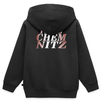 JE ME SENS CHEMNITZ - Sweat Premium à capuche zippé enfant bio - noir - Dos - AI Model Kid Male (0cm)