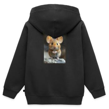 Mäuse Maus - Kinder Premium Organic Zip Hoodie - Schwarz - Hinten - AI Model Kid Male (0cm)