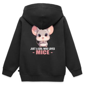Mäuse Maus - Kinder Premium Organic Zip Hoodie - Schwarz - Hinten - AI Model Kid Male (0cm)