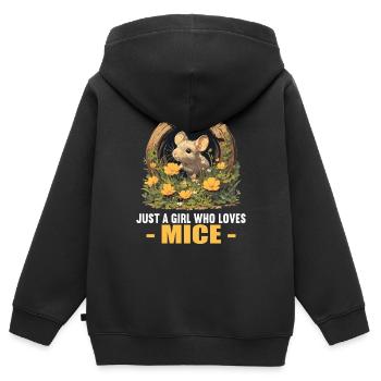 Mäuse Maus - Kinder Premium Organic Zip Hoodie - Schwarz - Hinten - AI Model Kid Male (0cm)