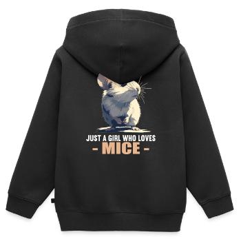 Mäuse Maus - Kinder Premium Organic Zip Hoodie - Schwarz - Hinten - AI Model Kid Male (0cm)