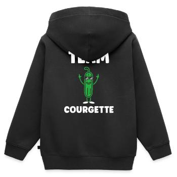 Zucchini-Humor - Kinder Premium Organic Zip Hoodie - Schwarz - Hinten - AI Model Kid Male (0cm)