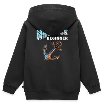 ANCRE DE NAVIRE MARIN DÉBUTANT - Sweat Premium à capuche zippé enfant bio - noir - Dos - AI Model Kid Male (0cm)