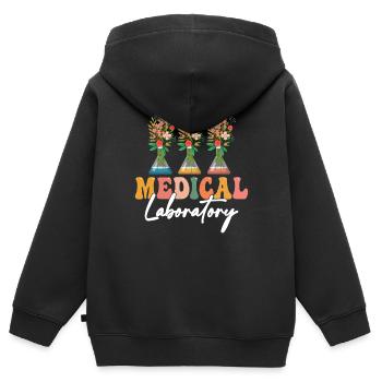 Medizinisches Labor Lustiger Wissenschaftler Med Labor - Kinder Premium Organic Zip Hoodie - Schwarz - Hinten - AI Model Kid Male (0cm)