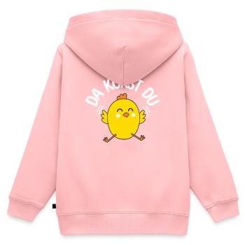 Là vous poussin Oeufs de Pâques Enfants Poulet - Sweat Premium à capuche zippé enfant bio - rose - Dos - AI Model Kid Female (0cm)