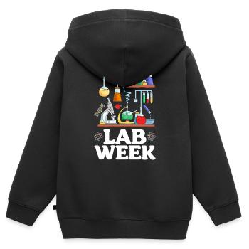 Lab Week Medical Science Med Lab Wissenschaftler - Kinder Premium Organic Zip Hoodie - Schwarz - Hinten - AI Model Kid Male (0cm)