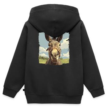 Maultiere Maultier - Kinder Premium Organic Zip Hoodie - Schwarz - Hinten - AI Model Kid Male (0cm)