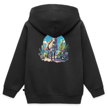 Maultiere Maultier - Kinder Premium Organic Zip Hoodie - Schwarz - Hinten - AI Model Kid Male (0cm)