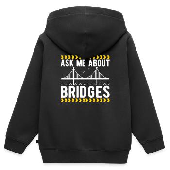 Ingénieur des ponts Construction de ponts - Sweat Premium à capuche zippé enfant bio - noir - Dos - AI Model Kid Male (0cm)