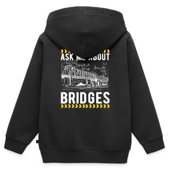 Ingénieur des ponts Construction de ponts - Sweat Premium à capuche zippé enfant bio - noir - Dos - AI Model Kid Male (0cm)