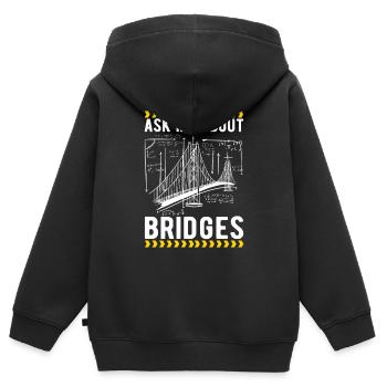 Ingénieur des ponts Construction de ponts - Sweat Premium à capuche zippé enfant bio - noir - Dos - AI Model Kid Male (0cm)
