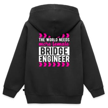 Ingénieur des ponts Construction de ponts - Sweat Premium à capuche zippé enfant bio - noir - Dos - AI Model Kid Male (0cm)