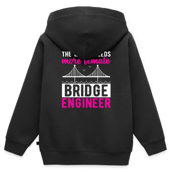 Ingénieur des ponts Construction de ponts - Sweat Premium à capuche zippé enfant bio - noir - Dos - AI Model Kid Male (0cm)