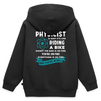 Physicist Being A Physicist Is Easy - Kids Premium Organic Zip-up Hoodie - black - Back - AI Model Kid Male (0cm)