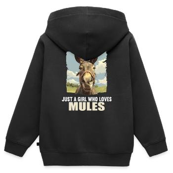 Maultiere Maultier - Kinder Premium Organic Zip Hoodie - Schwarz - Hinten - AI Model Kid Male (0cm)