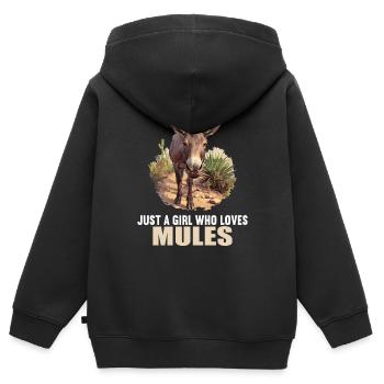 Maultiere Maultier - Kinder Premium Organic Zip Hoodie - Schwarz - Hinten - AI Model Kid Male (0cm)