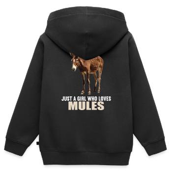 Maultiere Maultier - Kinder Premium Organic Zip Hoodie - Schwarz - Hinten - AI Model Kid Male (0cm)