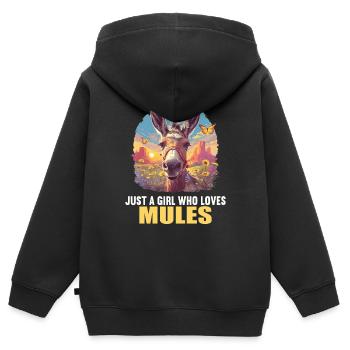 Maultiere Maultier - Kinder Premium Organic Zip Hoodie - Schwarz - Hinten - AI Model Kid Male (0cm)