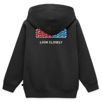 FAUSSES NOUVELLES - Sweat Premium à capuche zippé enfant bio - noir - Dos - AI Model Kid Male (0cm)