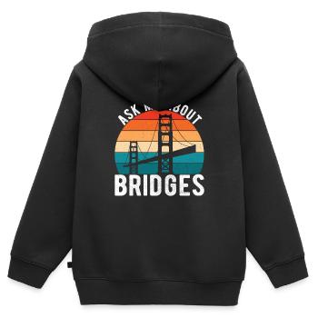 Ingénieur des ponts Construction de ponts - Sweat Premium à capuche zippé enfant bio - noir - Dos - AI Model Kid Male (0cm)