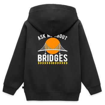 Ingénieur des ponts Construction de ponts - Sweat Premium à capuche zippé enfant bio - noir - Dos - AI Model Kid Male (0cm)