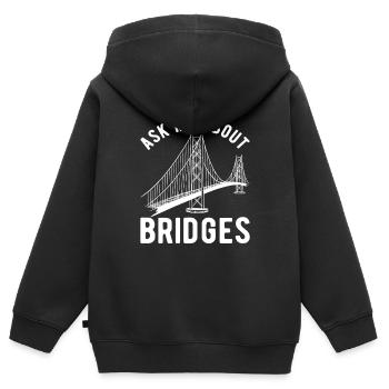 Ingénieur des ponts Construction de ponts - Sweat Premium à capuche zippé enfant bio - noir - Dos - AI Model Kid Male (0cm)