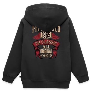 pas vieux classique haha drôle pour - Sweat Premium à capuche zippé enfant bio - noir - Dos - AI Model Kid Male (0cm)