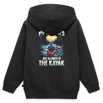 Keine Sorgen Erlaubt Im Kajak: Entdecke Die - Kinder Premium Organic Zip Hoodie - Schwarz - Hinten - AI Model Kid Male (0cm)