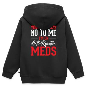 Tu ne peux pas me dire non drôle greffe anti - Sweat Premium à capuche zippé enfant bio - noir - Dos - AI Model Kid Male (0cm)